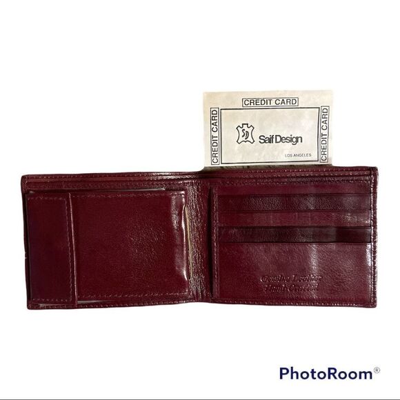 Vintage as new Hand crafted Leather Oxblood Brown Bifold Wallet - Picture 4 of 9